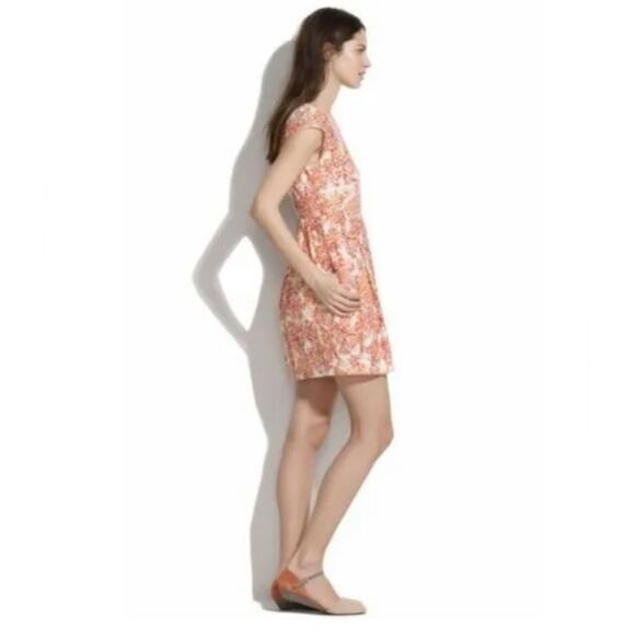 Madewell Floral Mini Dress in Orange and White - Picture 9 of 10